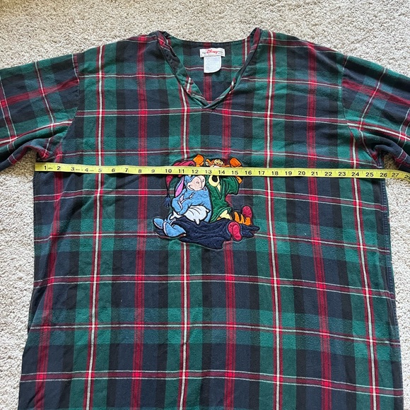 Vintage Disney Women’s Sleepwear Nightgown Tigger Eeyore Plaid Flannel One Size - Picture 6 of 10